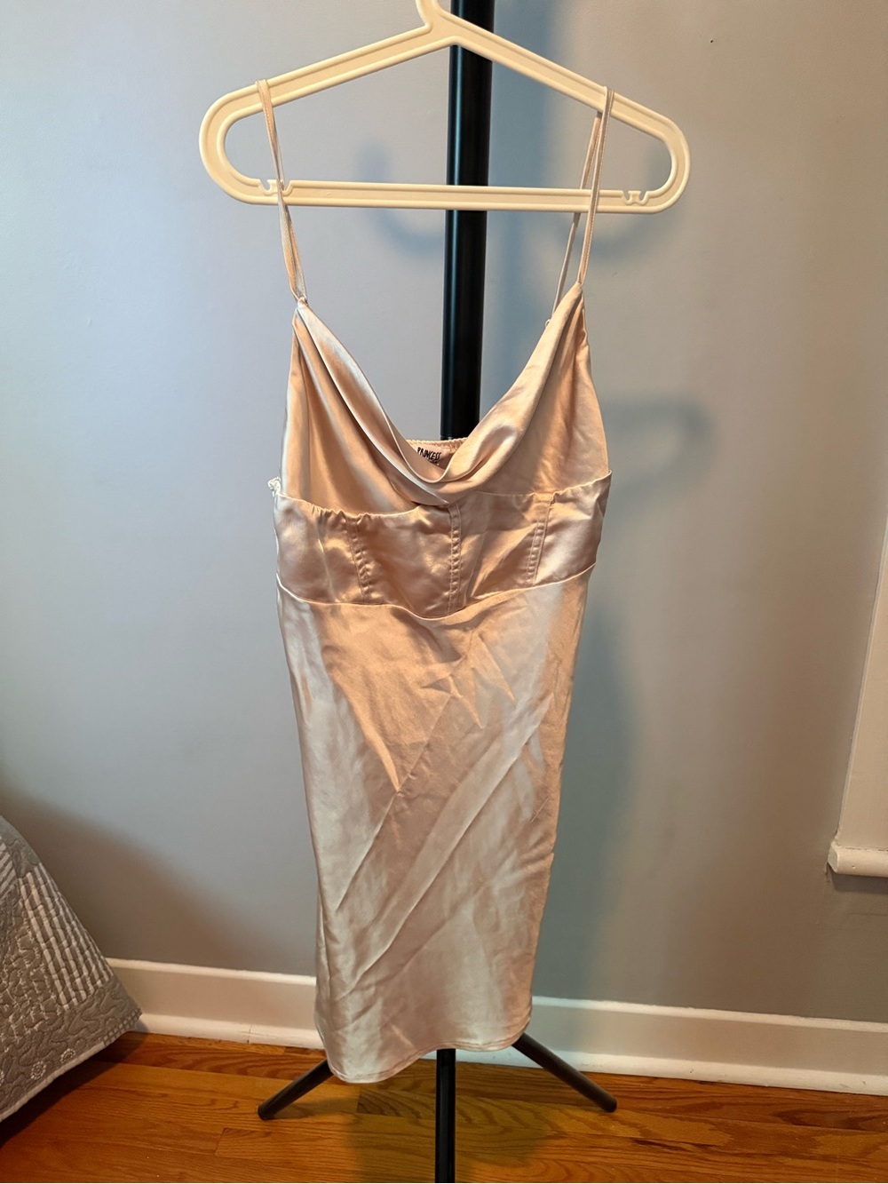 Princess Polly Silky Slip Dress in Blush/Beige